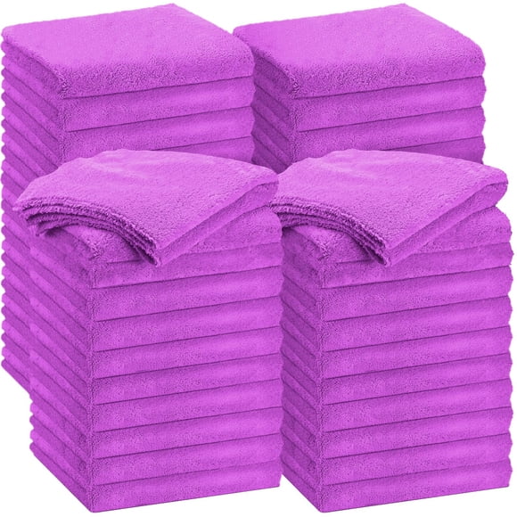 Toallas de felpa Shimeyao de microfibra para coches, 30 unidades, 40 x 40 cm, color morado