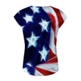 thumbnail image 3 of QLEICOM Womens 4th of July Tops Independence Day Popular American Flag Printed T-shirt Short Sleeve V-Neck Flag Printed Summer Loose Fitting Tee Tops Blouses Blue M, 3 of 6