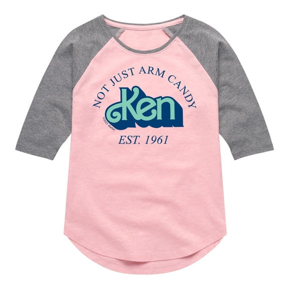 Barbie - Ken Not Just Arm Candy - Toddler & Youth Girls Raglan Graphic T-Shirt