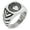 Silver, variant on Stainless Steel Naito Samurai Crest Chevron Pattern Biker Style Polished Ring