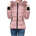 thumbnail image 4 of Inleife Women's Winter Jackets Waist And To Overcome Outer Long Sleeve Coats Hooded Jacket with Pocket, 4 of 5