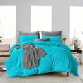 thumbnail image 1 of Dee's Collection Full/Queen Size 3 Psc Microfiber Duvet Cover Solid -Turquoise Blue, 1 of 6