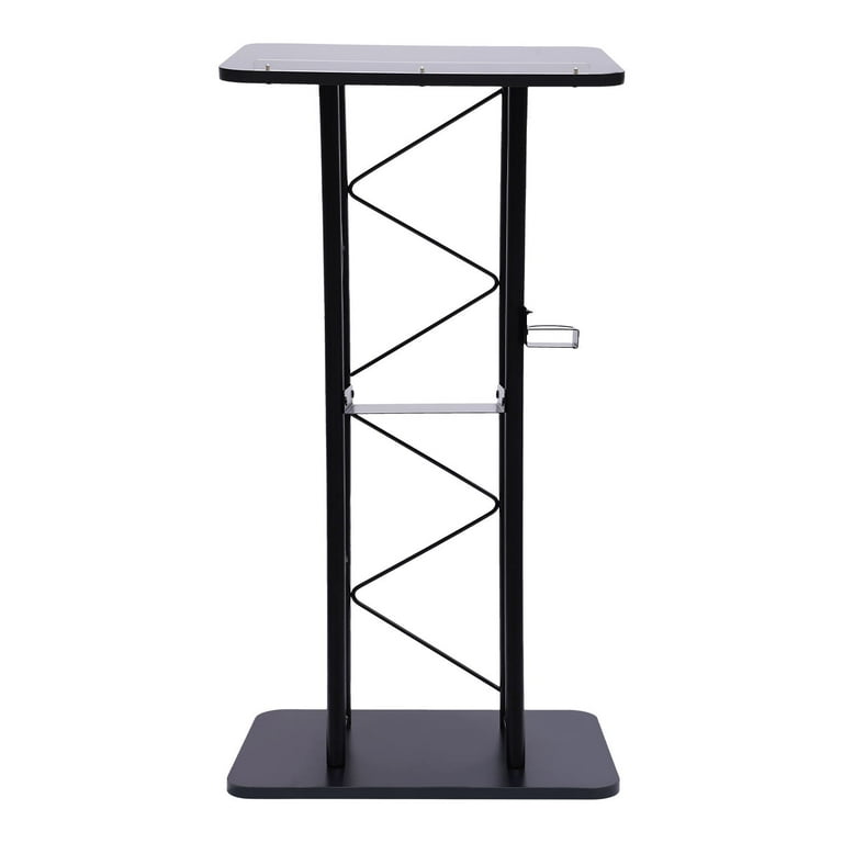 Wuzstar Black Curved Podium, Wrought Iron Paint Podium for Church School  Conference Pulpit