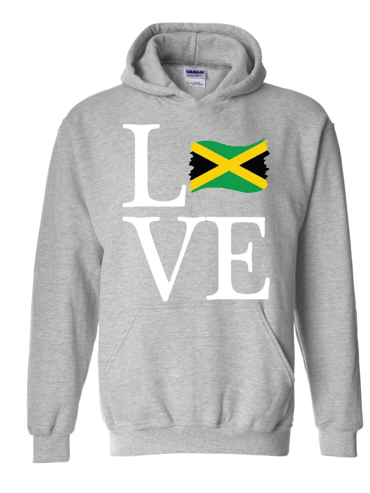 Womans I Love Jamaica Sweater Sports Drawstring Hooded