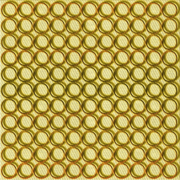 Ahgly Company Indoor Square Patterned Bold Yellow Area Rugs, 7' Square