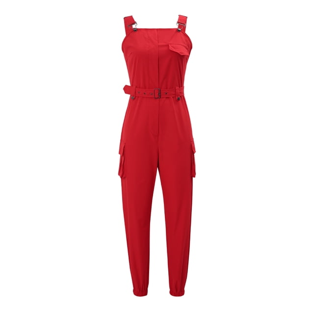 Mono de mujer VISgogo de color liso con cintura, mono sin mangas con cuello cuadrado, S-XXXL VISgogo moda