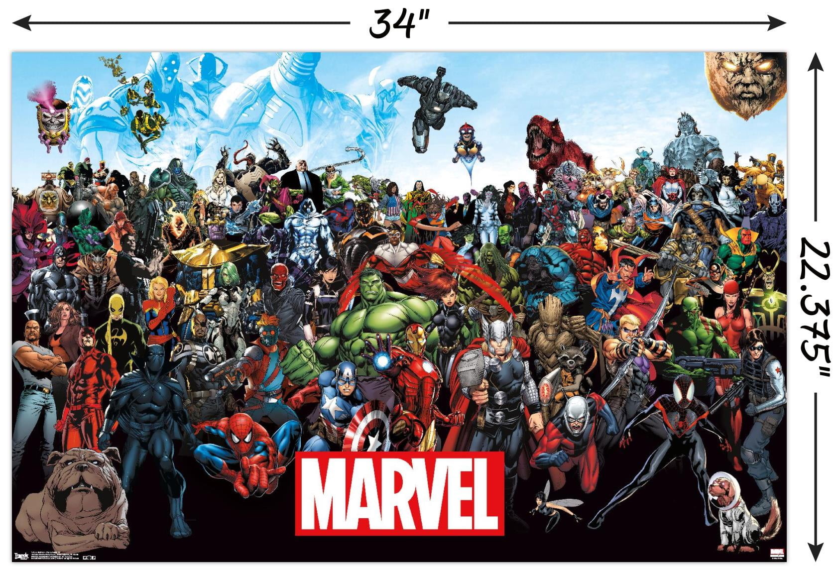 Marvel Comics - High-Quality, Multicolor The Marvel Lineup Wall