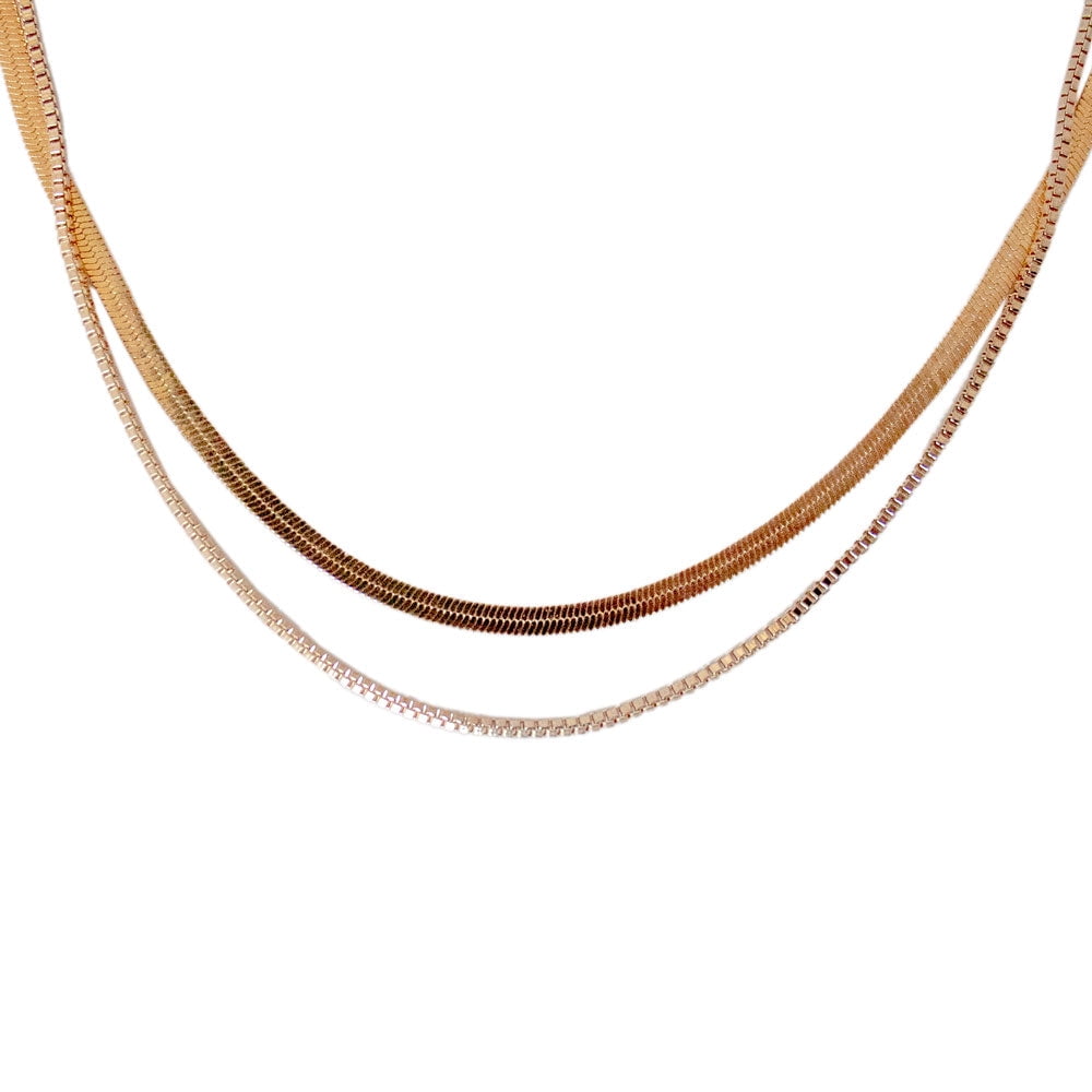 Layered herringbone necklace Outlet