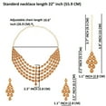 thumbnail image 2 of Efulgenz Indian Jewelry Choker Kundan Crystal Multi Layered Necklace Earrings Maang Tikka Head Chain Bollywood Wedding Bridal Set, 2 of 5