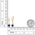 thumbnail image 2 of Gem Stone King 18K Yellow Gold Plated Silver Blue Simulated Sapphire White Moissanite and White Lab Grown Diamond Drop Dangle Earrings for Women (2.69 Cttw, Heart Shape 7MM, Round 4MM), 2 of 4
