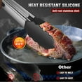 thumbnail image 6 of BangShou Kitchen Tongs with Silicone Tips Stainless Steel for Cooking Food Tongs 2 Pack 9" 12", Black, 6 of 10