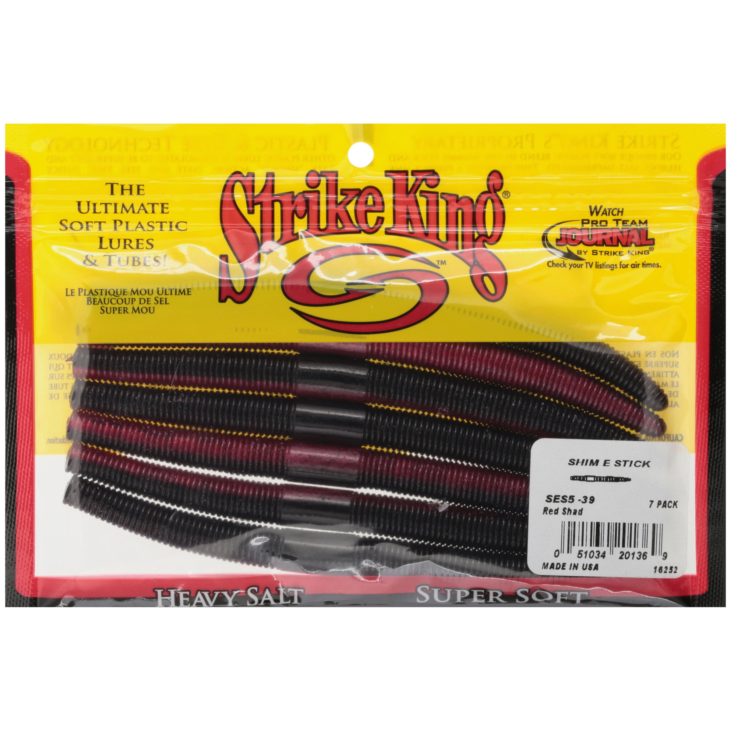 (1 pack) Strike King Shim-E-Stick Red Shad Soft Stick Bait Lure
