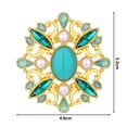 thumbnail image 5 of SmartBy Palace Style Women Retro Brooch Green Rhinestones Faux Pearls Exquisite Pin Vintage Suit Lapel Buckle Badge Outfit Accessories, 5 of 6