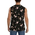 thumbnail image 4 of Xecao Flowers Print Men's Tank Top: Sleek Sleeveless Tee for Casual Sports and Beach Occasions-Large, 4 of 7