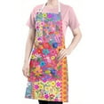 thumbnail image 5 of Bright Pioneer Flower Patchwork Apron-Garden Aprons for Women with Pockets-Cotton Linen Waterproof Kitchen Cooking Gardening Aprons Adjustable for Kitchen,Cooking,BBQ and Salon 33x27 Inch, 5 of 7