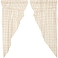 thumbnail image 6 of VHC Brands Annie Buffalo Check Cotton Farmhouse Curtains Rod Pocket Drawstring Ties Prairie Panel Pair, 63x36x18, Tan, 6 of 8