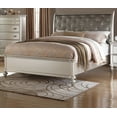thumbnail image 2 of Traditional Look 1pc Eastern King Size Bed Faux Leather Tufted Headboard Silver Finish Bedroom Furniture unique Legs, 2 of 5