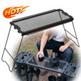 thumbnail image 3 of Mesa de rejilla multifuncional, taburete colgante lateral, mesa plegable para exteriores, estante de hierro portátil para acampar, mesa portátil para Picnic, 3 of 4