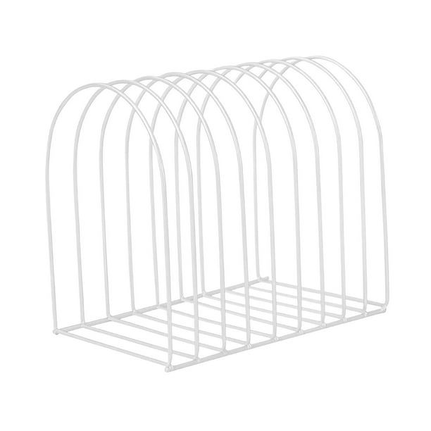 Organizador de archivos de escritorio, soporte de archivos de metal, estable, resistente, multiusos, para almacenamiento de carpetas Blanco