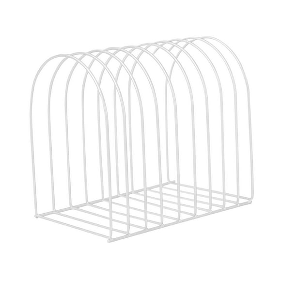 Organizador de archivos de escritorio, suministros de oficina, soporte de metal resistente e independiente para carpetas de archivos, soporte para Blanco