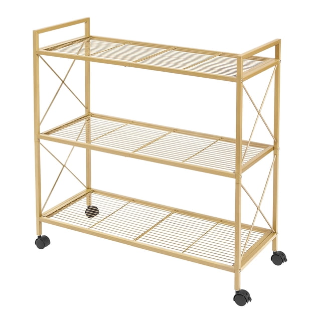 Estantería de almacenamiento SONGMICS de metal de 3 niveles con ruedas, 80 cm
