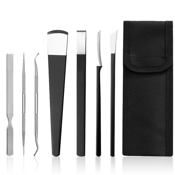 BORISCA 7 Pieces Professional Pedicure Knife, Pedicure Knife with Storage Bag Pedicure Tool Scalpel Podiatrist for Calluses Stainless Steel Callus Blades for Feet