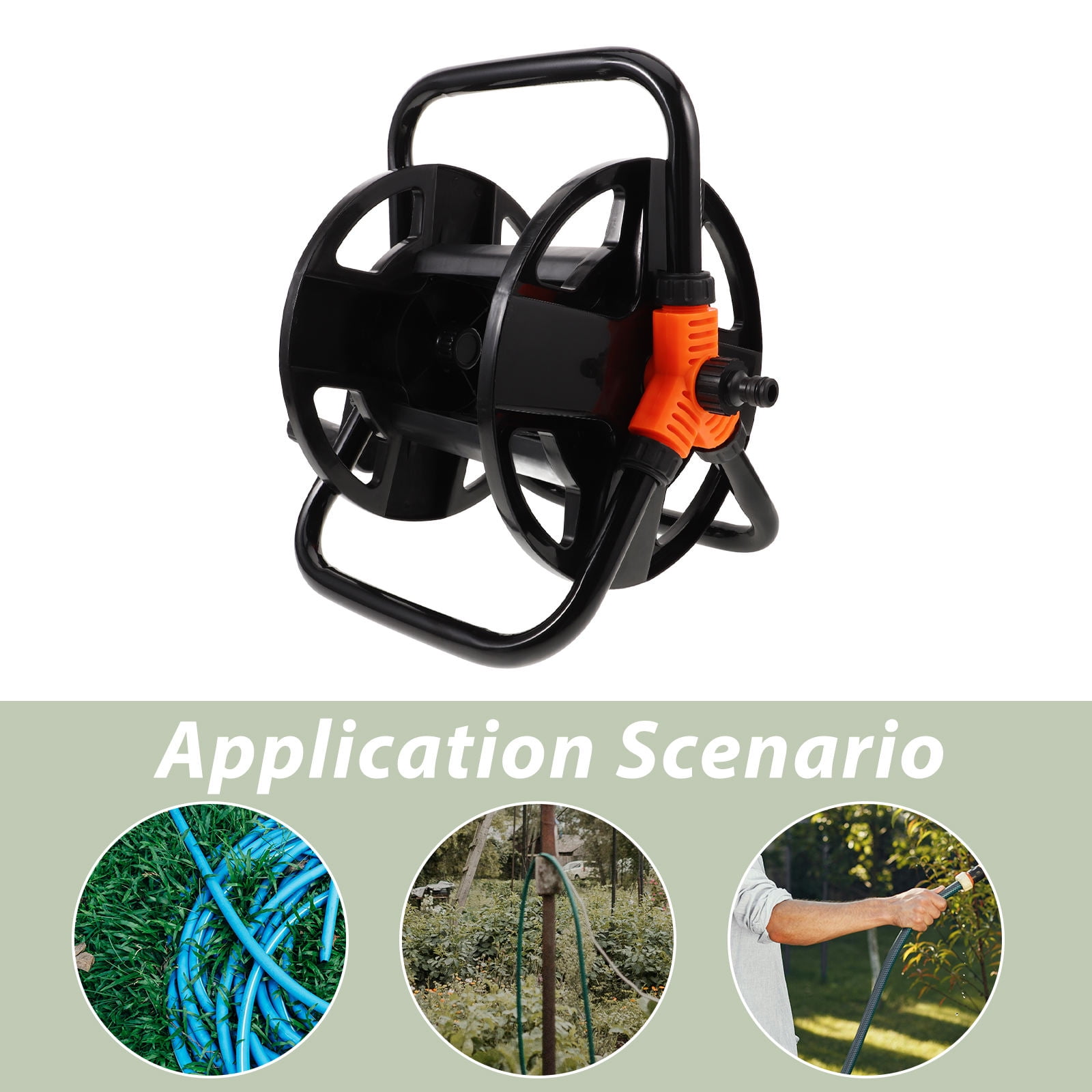 HOMEMAXS Water Hose Storage Bracket Freestanding Hose Reel Water Hose Reel Storage Rack Hose Reel