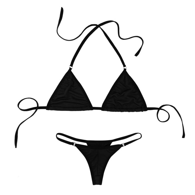 YiZYiF Womens Micro Bikini Lingerie Set Bra with Bottoms Swimsuit Beachwear  