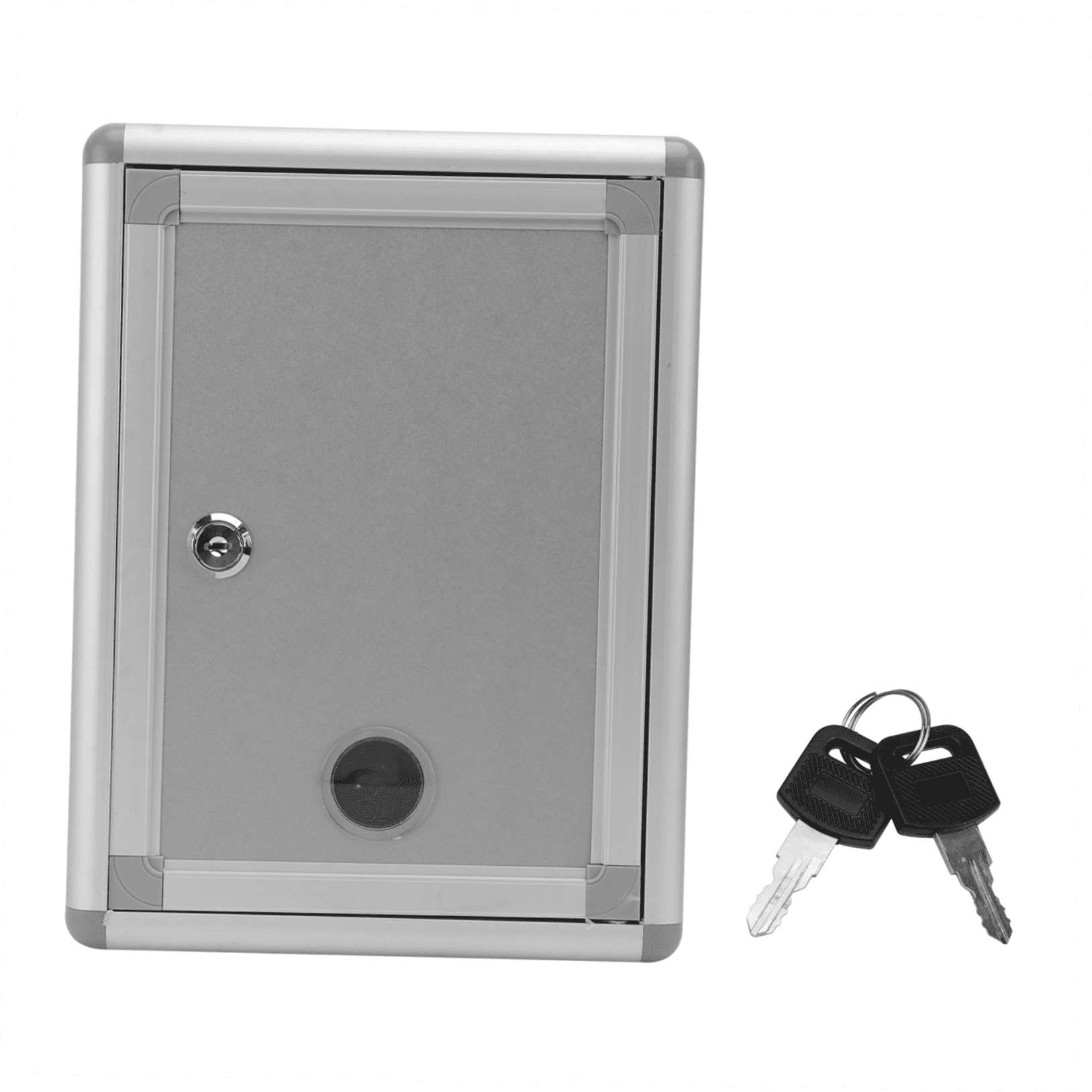 Pawsdot Small Grey Aluminium Alloy Mailbox with Lock Storage Box