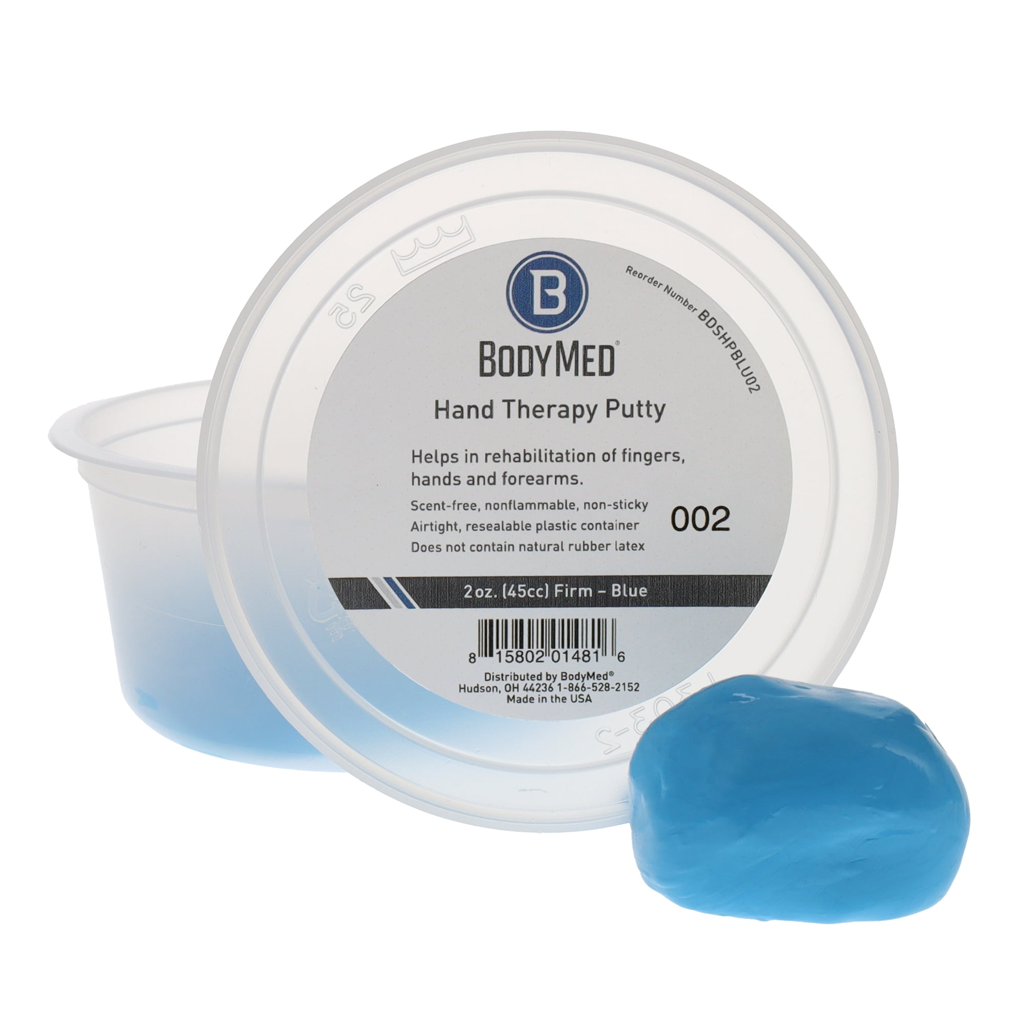 Body Sport Standard Hand Therapy Putty, Blue, 2 Oz., Firm, Strengthening Therapy Putty for Physical Rehabilitation