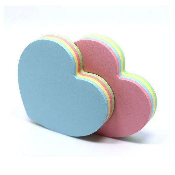 HEALEEP 2Pcs Cute Memo Pads Heart Shaped Post Note for Households and Meeting Notes