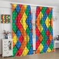 thumbnail image 4 of ICMOLYYENLO Rideaux Jouets Blocs de Construction pour Enfants Garçon Fille Chambre Rideaux Imprimés Briques Colorées Abstraites Rideaux Occultants pour Chambre d'Enfant 52x84 Pouces 2 Panneaux, 4 of 8