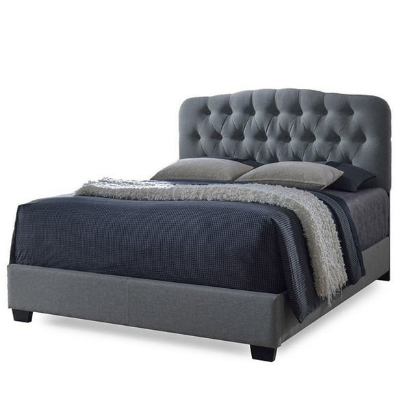 Romeo Upholstered Queen Bed in Gray