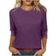 thumbnail image 2 of Sudaderas con capucha para mujer,Blusa informal de cuello redondo y manga 3/4 para mujer, color liso, mezcla de poliéster suave, ideal para uso diario y en casa, sopatenor, 2 of 6