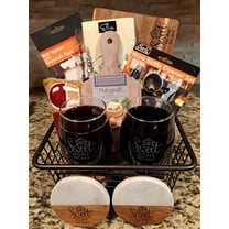 Ohio Basket Chic 5 Piece Home Sweet Home Gift Basket with Cutting Board, Wine Glasses & Coasters-- Perfect for-Closing Gifts, Housewarming gifts