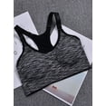 thumbnail image 6 of Gustave 3-Pack Women's Seamless Active Keyhole Mesh Racerback Sports Bra High Impact Padded Bras Workout Fitness Running Yoga Crop Tops "Black, L", 6 of 8