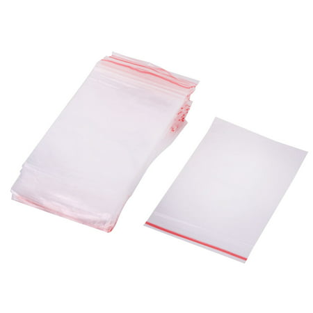 Home Plastic Rectangle Food Jewelry Storage Packing Sealing Bag 100 Pcs - 0