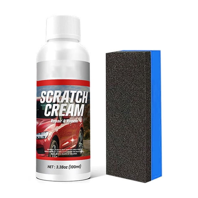 A Car Scratch Remover Cream For Shallow Paint Repair Fine Scratch Restoration Kit With Sponge Applicator #KP424