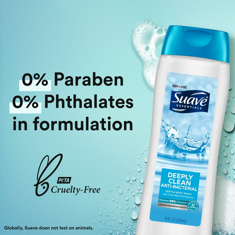 Suave Essentials Gentle Body Wash, Deeply Clean, 15 oz