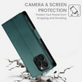 thumbnail image 4 of Compatible with iPhone 16 Pro Wallet Case, Classic PU Leather Flip Folio Case with Card Holders Kickstand [Shockproof TPU Inner Shell] Phone Cover for iPhone 16 Pro, Darkgreen, 4 of 7