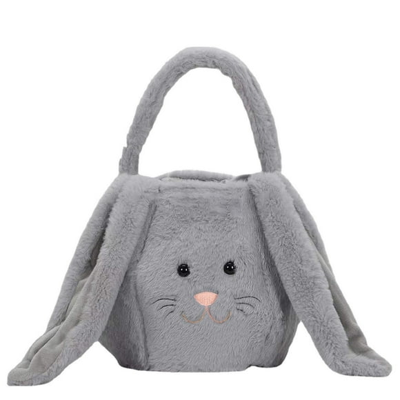 Heiheiup Easter Bag Basket Plush Rabbit Gift Bag Easter Gift Basket Rabbit Buckets With Long Plush Ear For Party Decorations Candy Gifts Bags