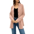 thumbnail image 4 of Women's Solid Color Long Sleeve Button Down Shirt with Collar and Pocket, 4 of 6
