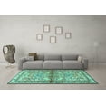 thumbnail image 3 of Ahgly Company Indoor Square Persian Turquoise Blue Traditional Area Rugs, 4' Square, 3 of 4