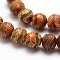 thumbnail image 3 of 5 strands style Wave Pattern dZi Beads Weathered Agate Bead Strands Round Dyed & Heated Sandy Brown 8mm Hole: 1mm about 47pcs/strand 15 inch, 3 of 3