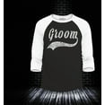 thumbnail image 2 of Shop4Ever Men's Groom Baseball Wedding Raglan Baseball Shirt Large Black/White, 2 of 4