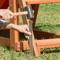 thumbnail image 3 of Adrinfly Wooden Swing Set with Slide, Outdoor Playset Backyard Activity Playground Climb Swing Outdoor Play Structure for Toddlers, Ready to Assemble Wooden Swing-N-Slide Set Kids Climbers, 3 of 4