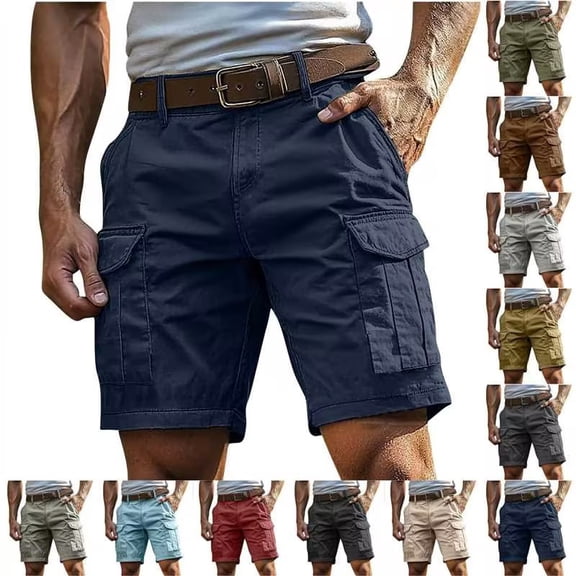 UVEASISHA Mens Big and Tall Cargo Shorts Lightweight Multi Pocket Hiking Shorts Knee Length Casual Straight Leg Short Pants Summer Fashion Tactical Shorts Gray 3XL