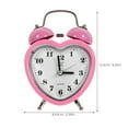 thumbnail image 5 of LOLIPPYY Pink Heart Shape Twin Bell Alarm Clock Battery Operated Non Ticking with Nightlight, 5 of 7