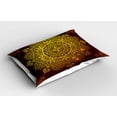 thumbnail image 2 of Ambesonne Mandala Pillow Sham 2 Pack, Oriental Snowflake Art, 36"x20", Yellow Brown, 2 of 3