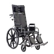 Drive Medical STD20RBADFA Sentra Wheelchair 20 Inch Full Reclining Back Detachable and Adjustable Height Full Arms 1